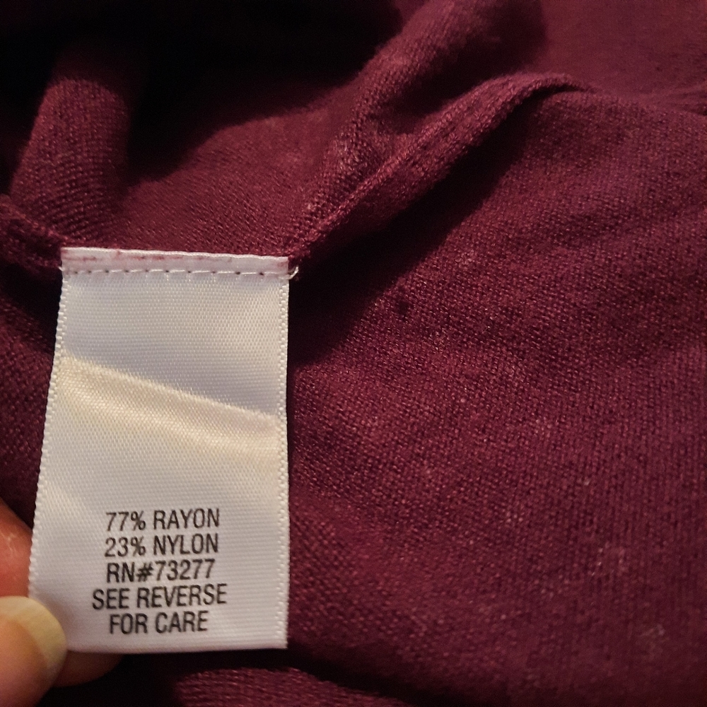Apt 9 Women's Bodycon Sweater Dress Large Burgundy Short Sleeve Pullover… - Picture 5 of 8